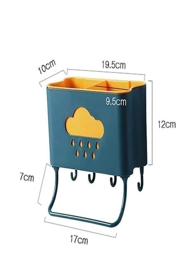 Ameedarshan Kitchen Adhesive Drainage Storage Rack Chopstick Fork Holder Hanger Hook Basket,Countertop Kitchen Utensil Organizer Flatware Caddy,Drying Rack Basket - Image 3